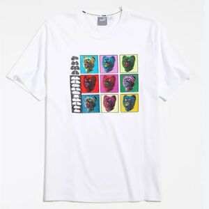 PUMA - White Unsex Basketball T- Shirt Puma Bear Print On Front.  Medium     NWT